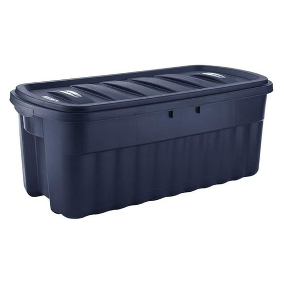 50 Gallon Storage Tote Roughneck - Durable Plastic Storage Bins, Reusable Containers with Lids & Handles - Stackable Organizer for Home, Garage, Basement