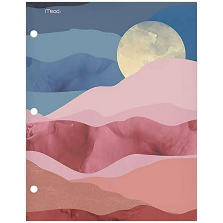 Mead Paper Portfolio File Folder 2-Pocket Modern Landscapes Moon 12 x 9.375 x 0.125