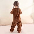 thumbnail image 6 of fnnxnal Kids Girls Orange Monkey Embroidered Flannel Romper with Full Front Zipper and Footless,Size 4-5 T, 6 of 8
