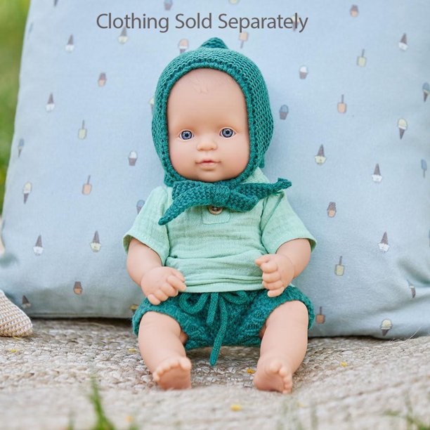 Miniland 12" Doll Clothes Set - Sea Boy Outfit With Gold Sweater & White Underpants