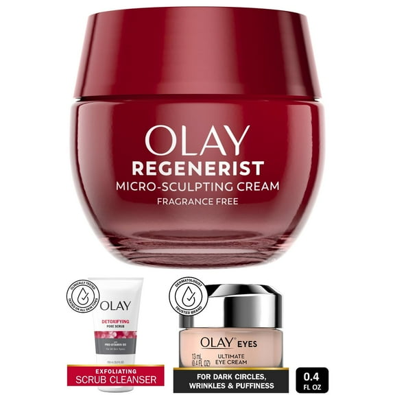 Olay Regenerist 3-Piece Anti-Aging Skincare Bundle: Face Cream, Pore Scrub & Eye Cream