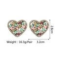 thumbnail image 5 of Fashion Heart Metal Hollow Stud Earrings for Women  Luxury Bling Color Crystal Party Jewelry Aesthetic Accessories, 5 of 5