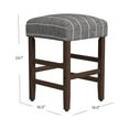 thumbnail image 3 of HomePop 25" Indoor Square Backless Upholstered Counter Stool, Midnight Stripe, 3 of 8