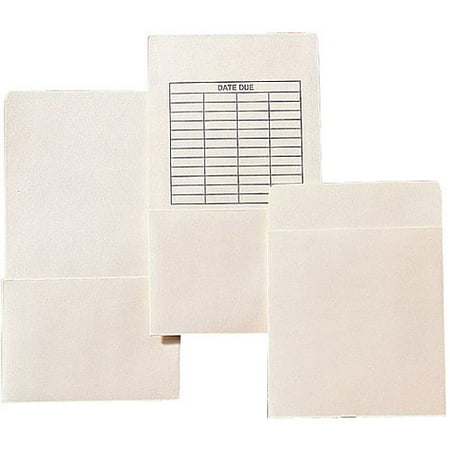 Kent Adhesive Products Manila Kraft Standard Back Book Pocket with Self-Adhesive Backing, 3