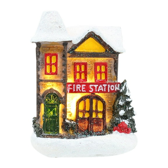 Gymnture christmas Christmas LED Village Resin Houses - Holiday Party Favors
