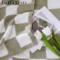 thumbnail image 2 of Amberspace Checkered Knit Throw,Sage Green,50"*70", 2 of 9