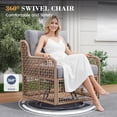 thumbnail image 4 of UDPATIO Patio Conversation Set, Rattan Wicker Furniture, 4 Piece Outdoor Sectional Set with Coffee Table & All-Weather Wicker, Grey, 4 of 8