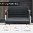 thumbnail image 5 of Sitebo Trading Office Guest Chairs Set of 2, Modern Leather Reception Chairs with Mid Back & Sled Base, No-Wheel Desk Chairs for Waiting Room & Conference Room, 5 of 8