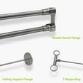 thumbnail image 6 of Naiture Dual Corner Rods Double Corner L Shaped Shower Curtain Rod with T Shape Ring Ceiling Support, Stainless Steel 60'' x 30'', Brushed Nickel Finish, 6 of 9