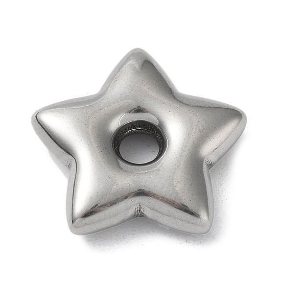 304 Stainless Steel Spacer Beads Star Stainless Steel color 18.5x19.5x4.5mm Hole: 3.5mm