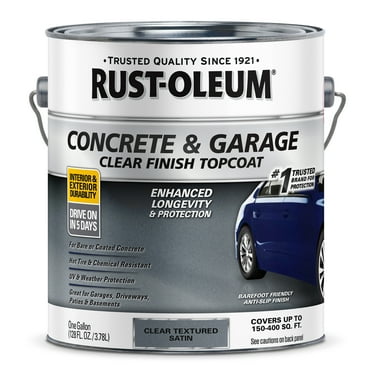 Clear, Rust-Oleum Textured Satin Concrete and Garage Floor Topcoat Paint- Gallon, 2 Pack