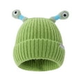 thumbnail image 5 of Cute Knitted Beanie Hat with Eyes Wear Resistant Solid Color LED Glowing Funny Cartoon Winter Warm Hat, 5 of 8