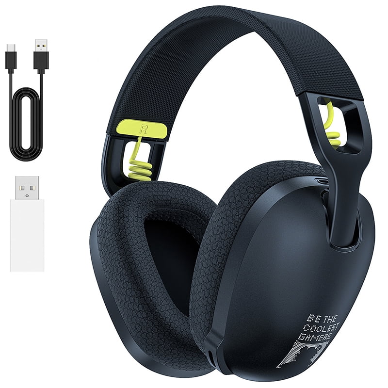 Dual Wireless Gaming Headset with Noise-Cancelling Microphone, On-Ear Headphones for Sports and Travel