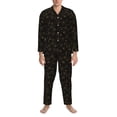 thumbnail image 3 of Disketp Gold Spiders And Cobwebs Mens Pajama Set, Soft Warm Long Sleeve Sleepwear, Cozy Button-Down Pjs for Men-X-Large, 3 of 7