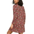 thumbnail image 2 of joogoo Penguin Christmas Tree Women's Long Sleeve Nightgown Sleepwear L, 2 of 8