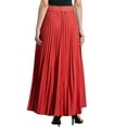 thumbnail image 3 of Falda Maxi A-Line Plisada de Cintura Alta con Cinturón para Mujeres INSPIRE CHIC 3XL Roja, 3 of 6