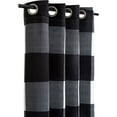 thumbnail image 2 of Safdie & Co. Curtain Room Darkening 84"L in Black/White Check (Set of 2), 2 of 3