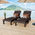 thumbnail image 6 of Uforic 2-Piece Outdoor Chaise Lounge Chairs, 5-Position Adjustable Backrest Waterproof Plastic Pool Loungers, Easy Assembly Patio Recliners for Backyard, Poolside and Garden, Dark Brown, 6 of 10