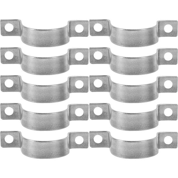 Abrazadera de tubo galvanizado de alta resistencia, soporte en forma de U para montaje en pared, abrazadera de correa de tubo redondo para tubería de agua y fijación de cables, 10 Uds.