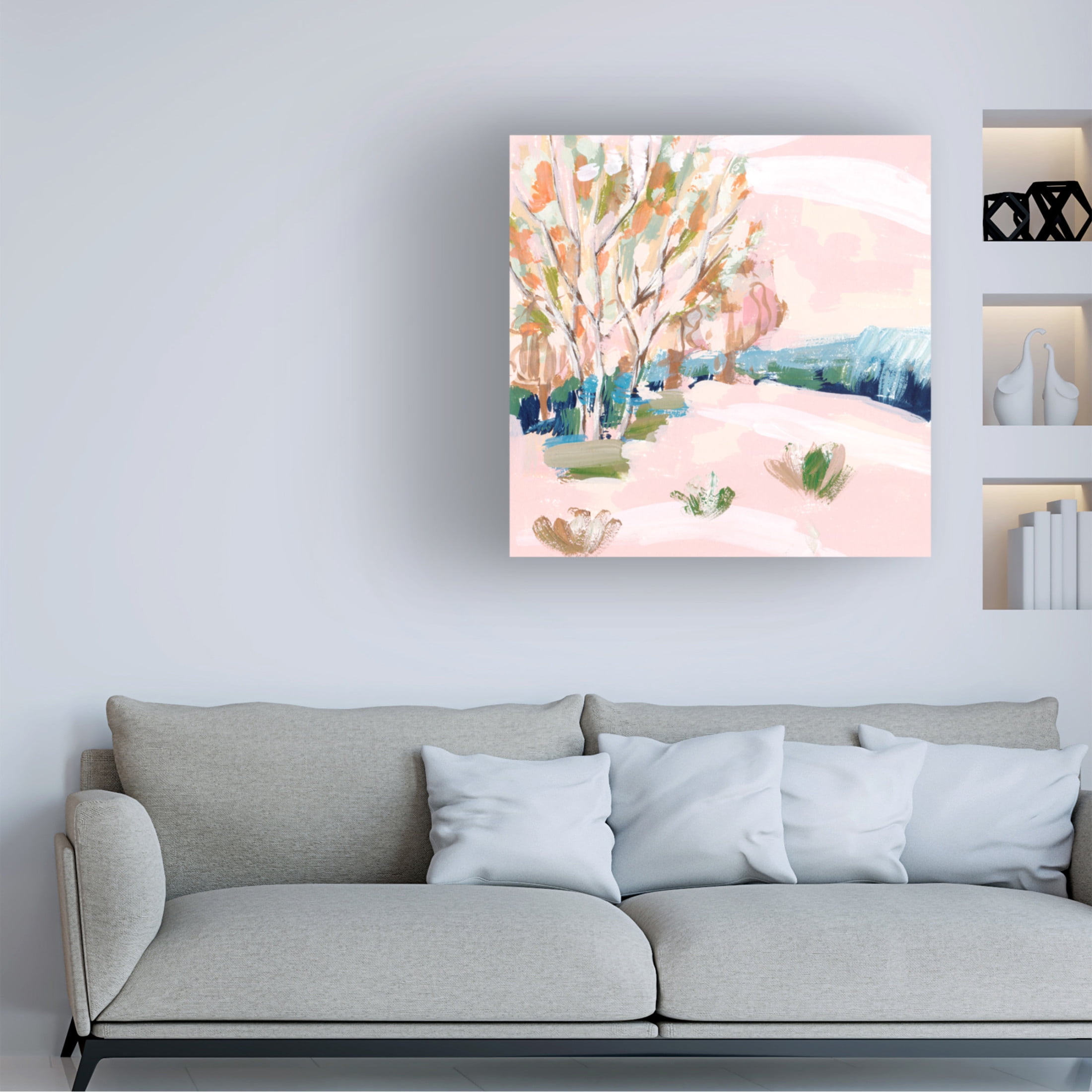 Canvas Wall Art - Melissa Wang 'Cherry Spring I' Wall Art for Living Room, Bedroom, or Office Décor by Trademark Fine Art - 24 x 24 Inches