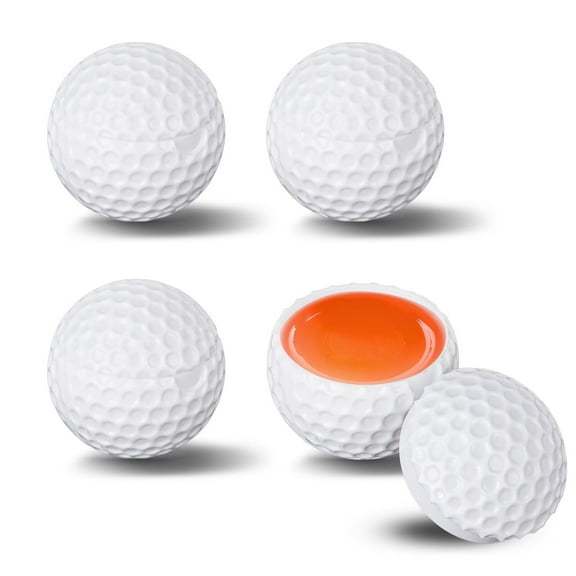 SENIURIS 4Pcs Golf Ball Shaped Glasses, 2-ounce White Golf Ball Short Glass.
