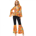 thumbnail image 4 of Traje de discoteca para mujer, disfraz hippie de los años 70, atuendos retro, vestido de baile brillante, pantalón acampanado, atuendo elegante, disfraces de cosplay de Halloween, 4 of 4