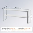 thumbnail image 6 of KFFKFF Dual-Level Shelf, Stainless Steel, 12x60 Inch, Adjustable Height, for Kitchen, Restaurant, Workshop, 6 of 8