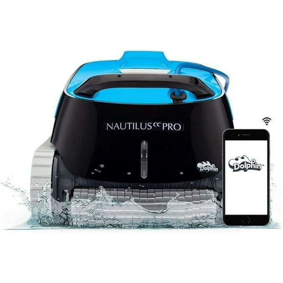 Dolphin Nautilus CC Pro Aspirateur de Piscine Robotisé avec Contrôle Wi-Fi - Capacité d'Escalade Murale - Lavage de Ligne de Flottaison Puissant - Idéal pour les Piscines Creusées jusqu'à 50 Pieds de Longueur