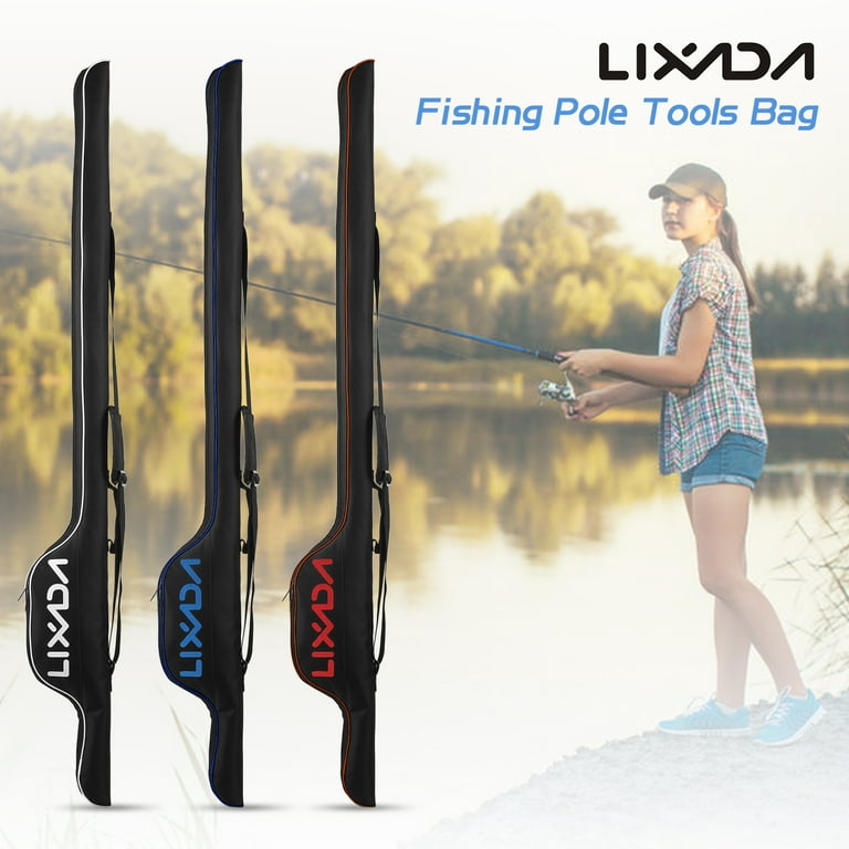 Lixada 63'' Fishing Pole Bag Portable Fishing Rod Case Folding Fishing Pole  Holder Large Capacity Rod Tackle Organizer S