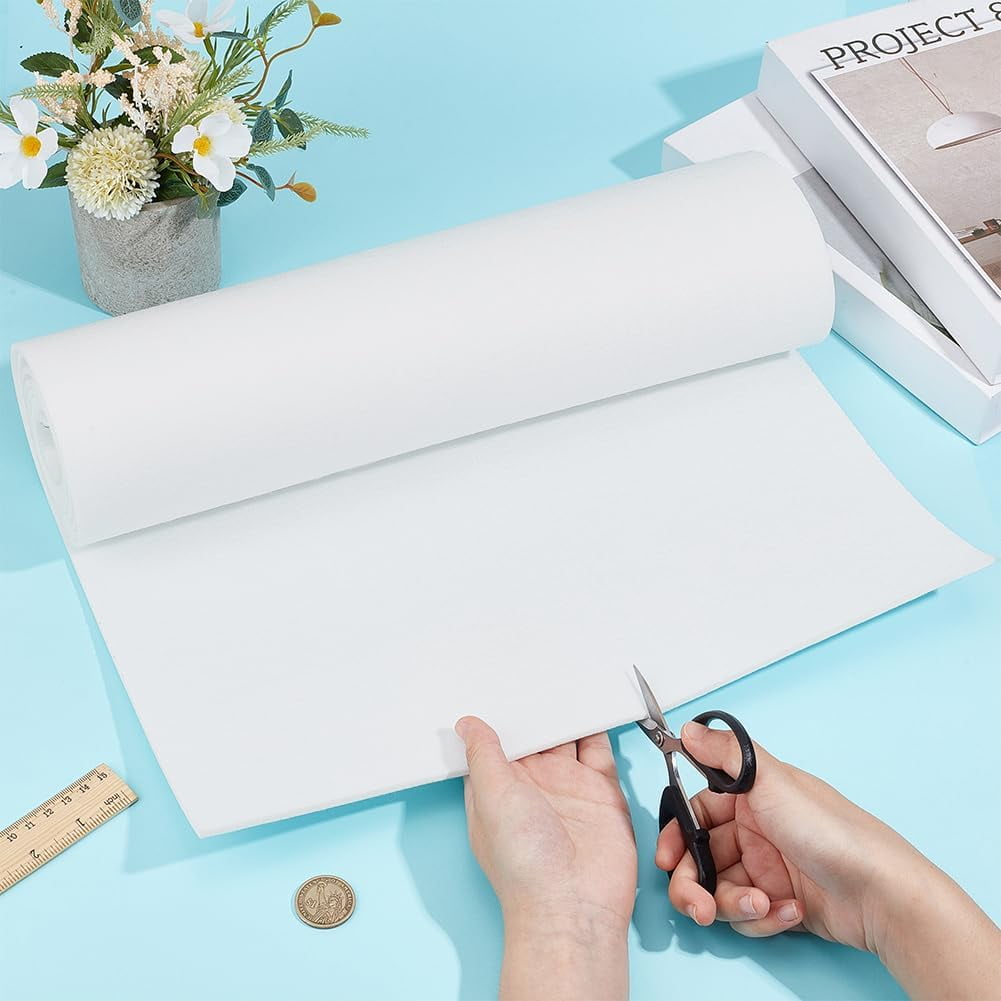 78.7x15.7inch Felt Roll Floral White Craft Felt Fabric 3mm Thick Nonwoven Felt Roll for DIY Arts & Crafts Patchwork Sewing Deocoration Floral WhiteDIY