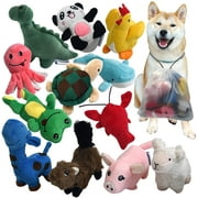 "LEGEND SANDY Squeaky Plush Dog Toy Pack for Puppy, Small Stuffed Puppy Chew Toys 12 Dog Toys Bulk with Squeakers, Cute Soft Pet Toy for Small Medium Size Dogs"