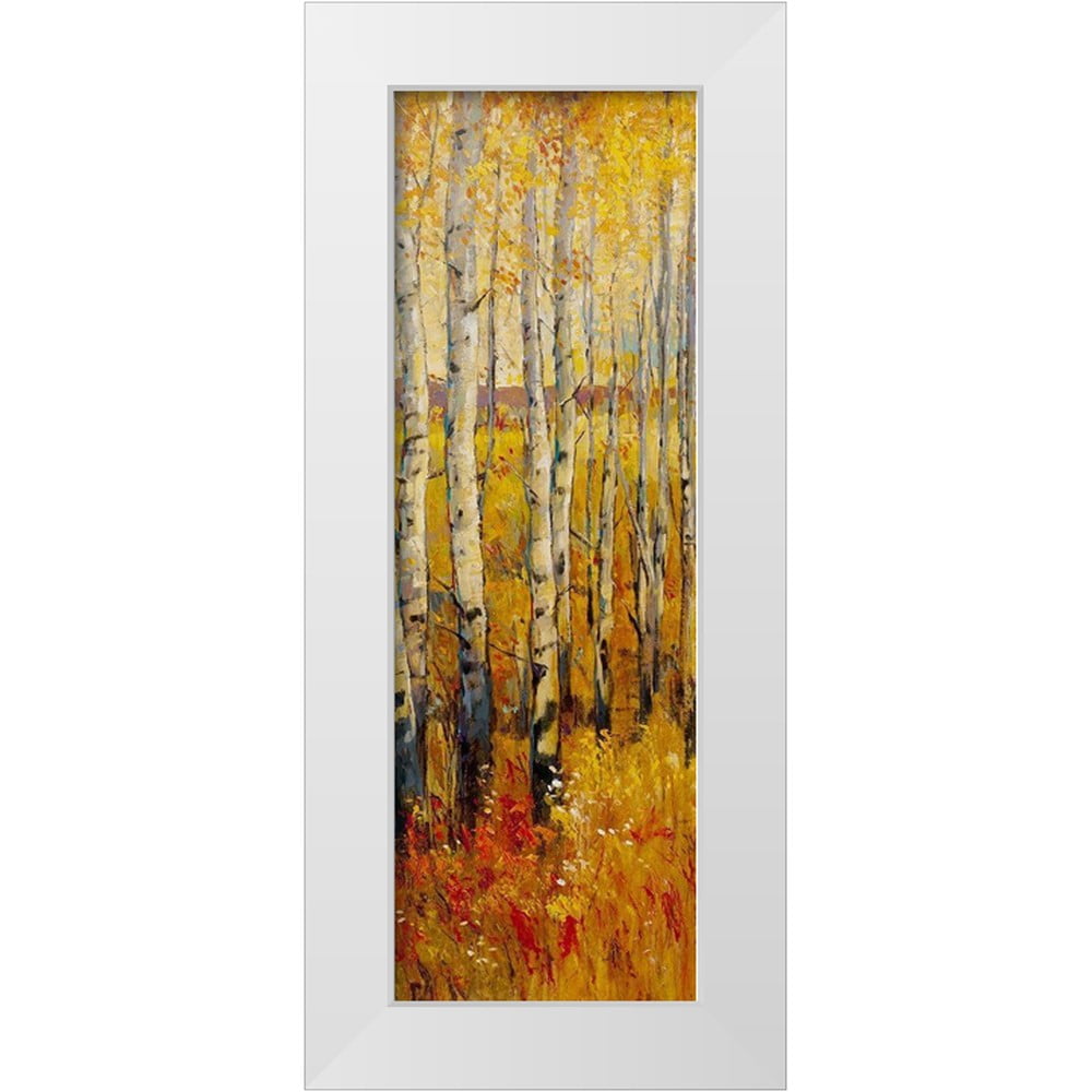 OToole Tim 11x24 White Modern Wood Framed Museum Art Print Titled - Custom Vivid Birch Forest II (ASH)