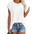 thumbnail image 3 of Cap Sleeve Oversized T Shirts Loose Fit Blouses Women's Summer Casual Tops, 3 of 7