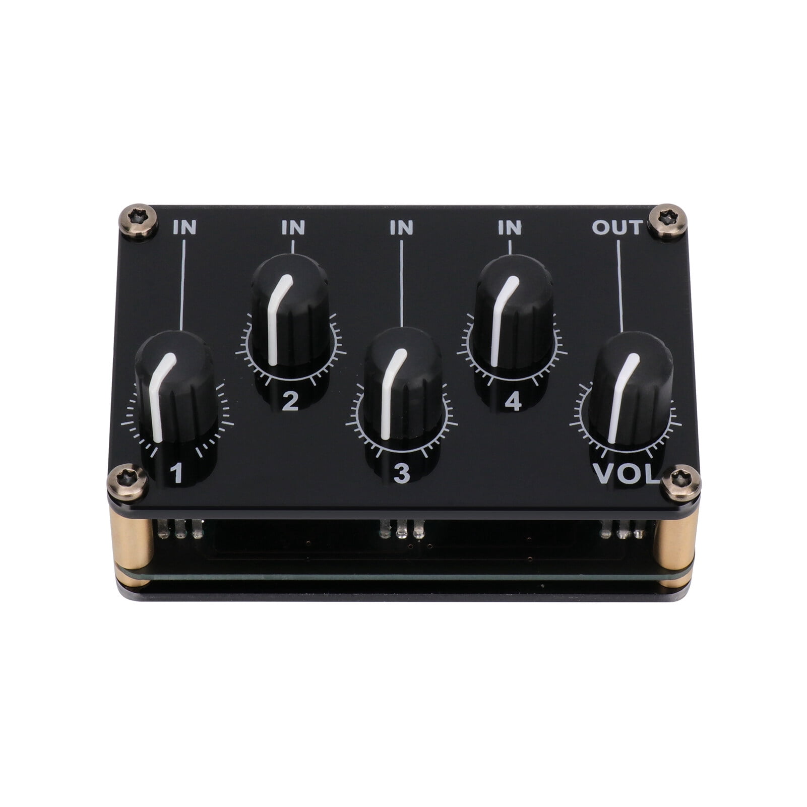 Gecheer 4-in-1-out Passive Mixer Module  Stereo 4-Channel Passive Mixer Audio Mixer 4 Audio Input to 1 Output Ultra Compact Low Noise for Recording Studio Console Stage Small  or Bar
