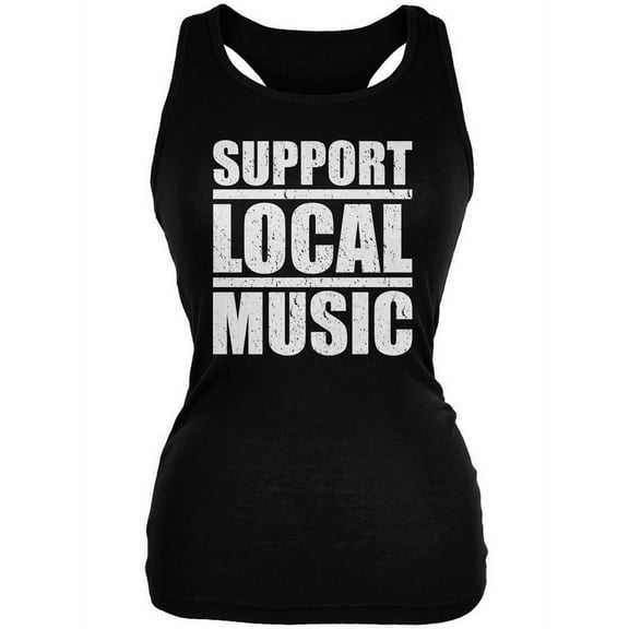 Support Local Music Black Juniors Soft Tank Top - Small