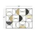 thumbnail image 3 of DecMode Black Metal Half Moon Geometric Wall Decor with Gold Detailing, 3 of 7