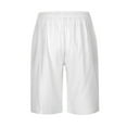 thumbnail image 4 of HCNTES Mens Casual Linen Shorts Flex Drawstring Elastic Waist Summer Beach Shorts with Pockets(White,XS), 4 of 8