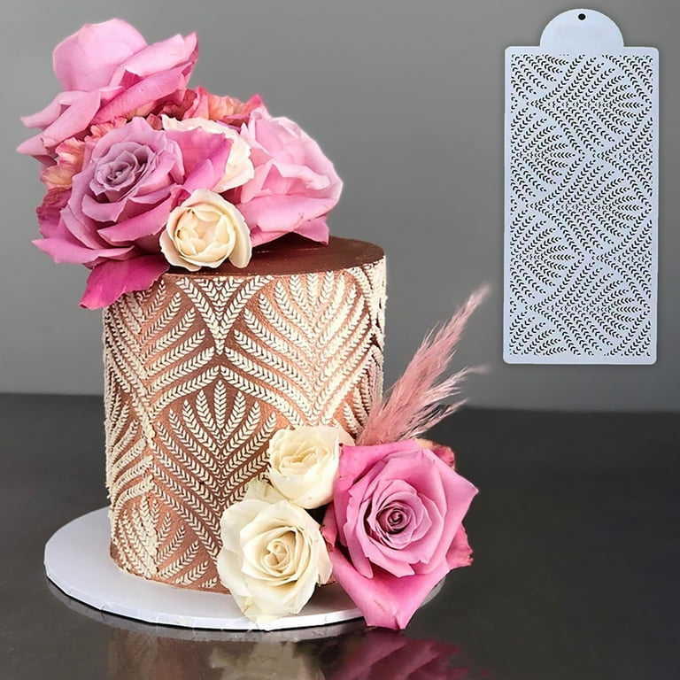 NUZYZ 6Pcs Cake Stencils Irregular Pattern Cake Printing Tool Food Grade  Cake Decorating Templates for Bakery 