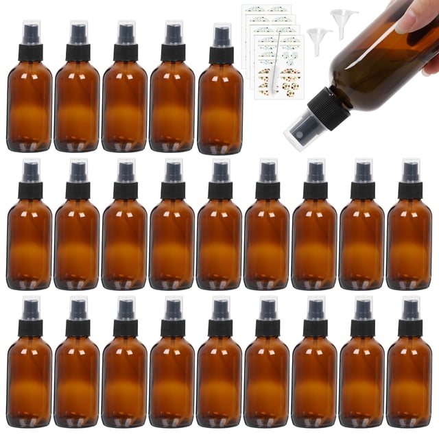 Botellas de aerosol de vidrio STARSIDE 120 ml (paquete de 24) con pulverizador