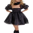 thumbnail image 3 of Robe Mini Épaules Dénudées Manches Bouffantes Robe Princesse en Tulle Robe de Mariage Fête Bal Mini Robe Bleue L, 3 of 9
