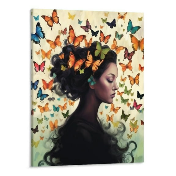 Creowell Inspirational Wall Art Decor - Positive Quote Home Decoration - Motivational Encouragement Gifts for Women -16x20 for Girls or Teens Bedroom Living Room Bathroom Office Floral Butterflies