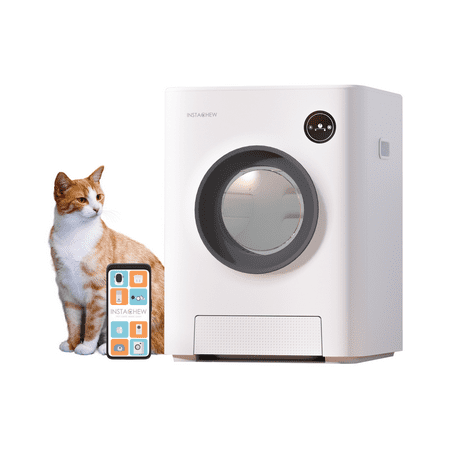 Instachew Presents Purrclean White Self-Cleaning Luxurious Smart Cat Litter Box No Scooping App-Enabled with Sensors Odor control and Ultra quiet Cat litter Box White