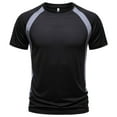 thumbnail image 2 of QNANSPI Mens Summer Tops, Workout Shirts for Men, Color Panels Mens Short Sleeve Crew Neck Mesh Casual Sporty Workout Outdoor Breathable Lightweight Tops, 2 of 5