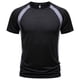 thumbnail image 1 of Tops para hombre, blusas y camisas de cuello redondo y manga corta para hombre Camisa de manga corta con cuello redondo y bloques de color liso de malla para hombre Blusas deportivas casuales Camisas, 1 of 8