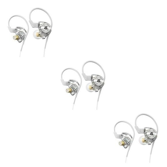 Decodeary AK3 FiLe Wired Earbuds In Ear 3.5mm for Jack Music Earphone Portable Dynamic Hands-free Calling Headset Replacement White 3Set