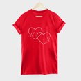 thumbnail image 4 of Ichuanyi Womens Tops Women Heart Printing Short Sleeve Shirt Casual Tops Blouse, 4 of 5
