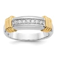 thumbnail image 5 of 14K Two-tone Gold Diamond Men's Ring (0.246Cttw) Ring Size 10, 5 of 7