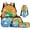 Rainbow Baby Dinosaur, variant on Garronmavis Construction Trucks Kids Boys Backpack 4-Piece Set - Includes School Backpack, Lunch Bag, Pencil Case, Water Holder Case, Lightweight School Bag for Outdoor Picnic