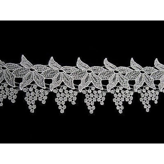 Lily 4.5" White Grapes Venice Lace Trim Sewing Notions Craft Supplies By Yard