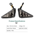 thumbnail image 2 of 2 uds luces intermitentes LED ámbar para motocicleta, luces indicadoras intermitentes de 12V Euro Triangle Smoke Flush Mount, 2 of 5